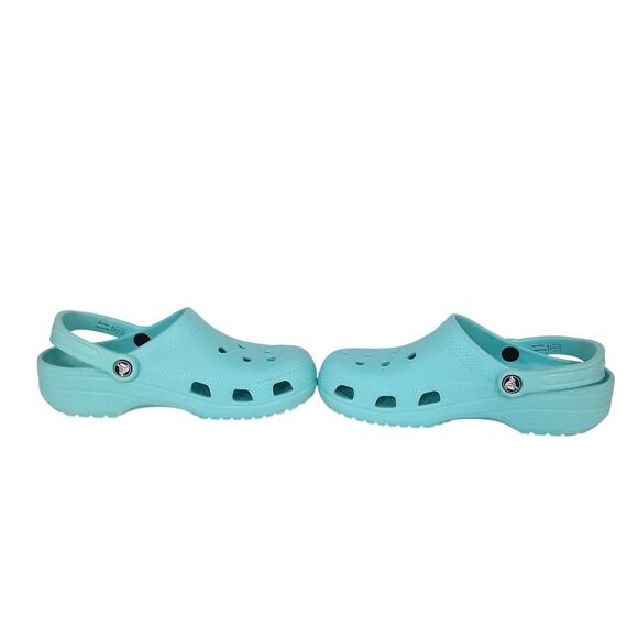 Crocs Clogs Womens 7 Slip On Water Shoes Light Blue Rubber Comfort Shoe Summer - Picture 6 of 9